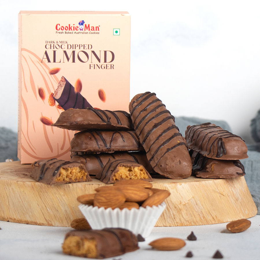 Cookie Man Chocolate Dipped Almond Cookies Finger