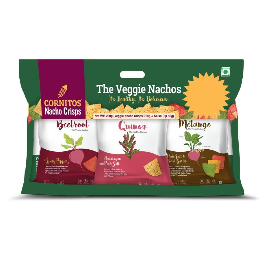 Cornitos Veggie Nachos Combo Pack with Salsa Dip 
