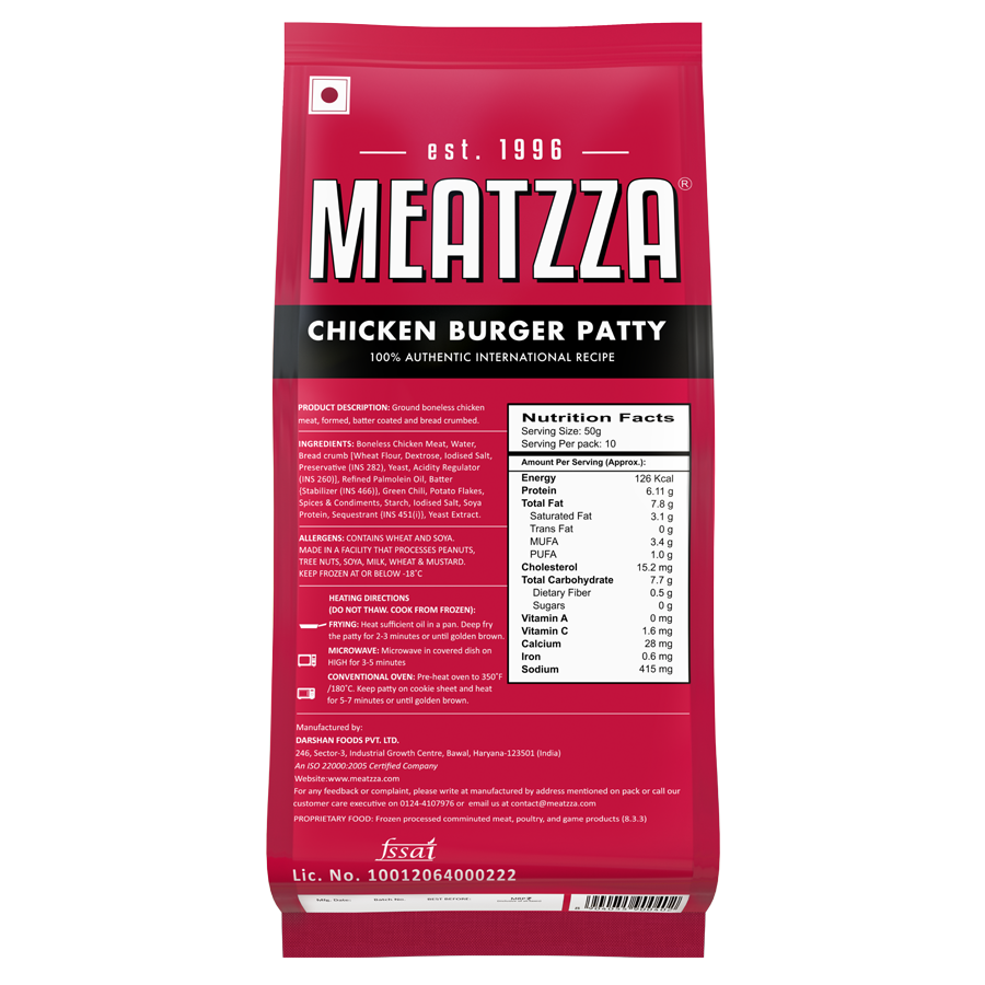 Meatzza Chicken Burger Patty