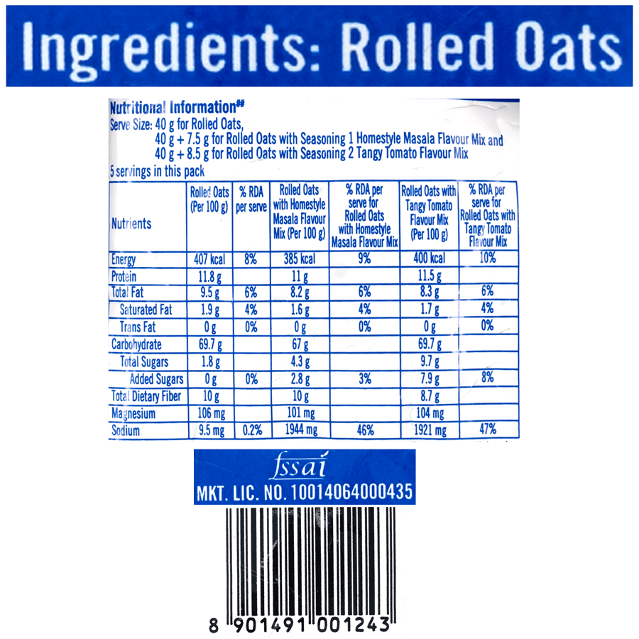 Quaker Oats Breakfast Cereals - With Flavour Mix Nutritious Rich Source Of Energy