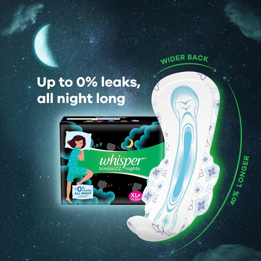 Whisper Bindazzz Nights XXL+ Sanitary Pads