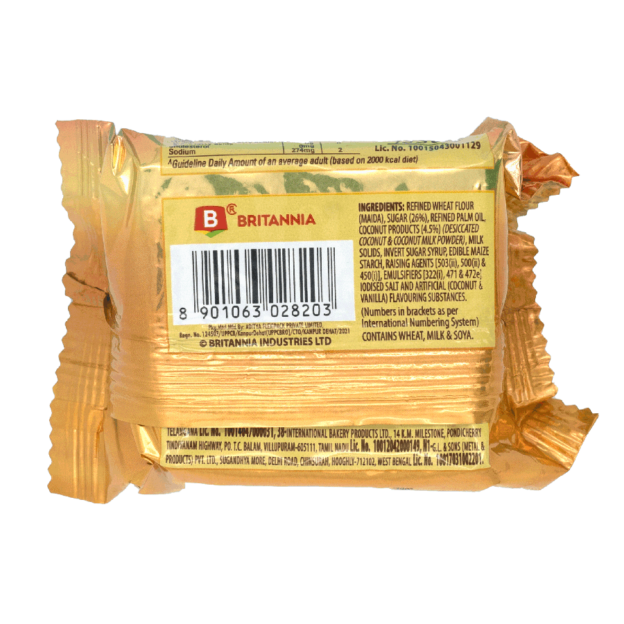 Britannia Nice Time Coconut Flavoured Biscuits | Artificial Flavour-free
