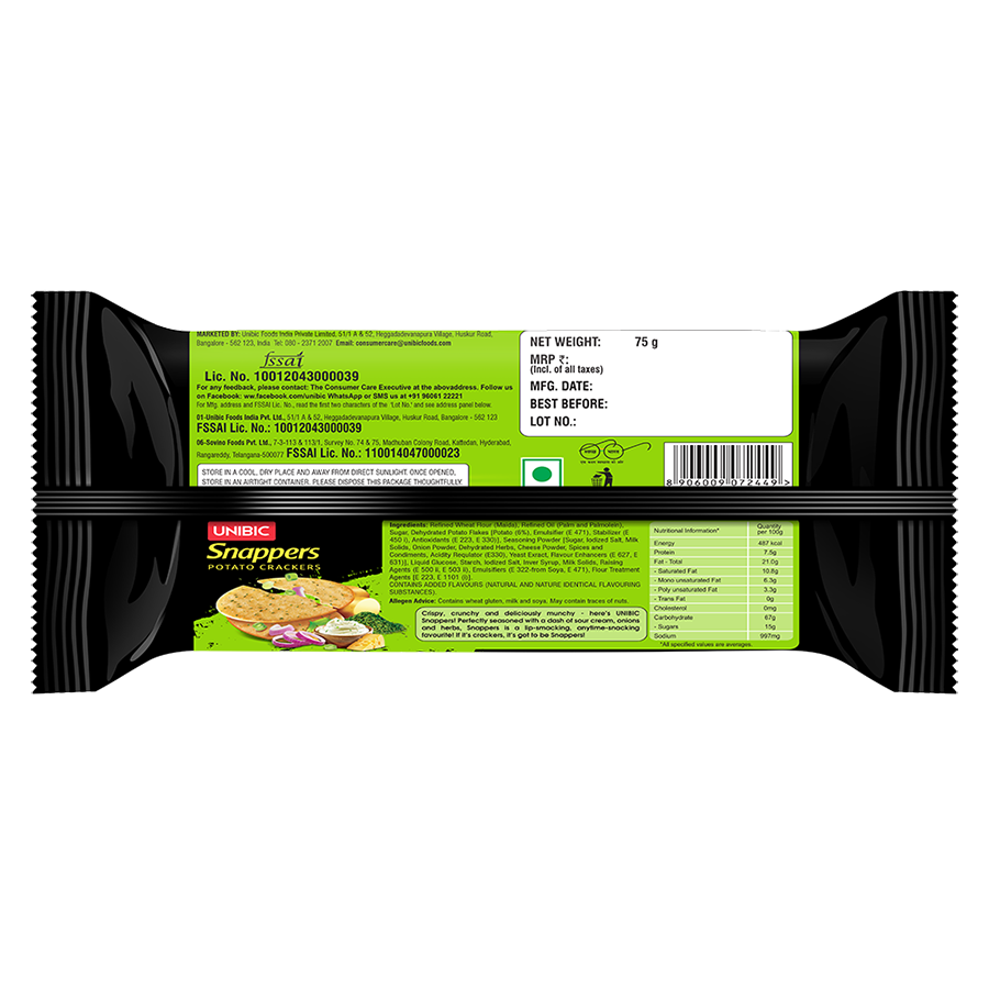 UNIBIC Snappers Cream & Onion