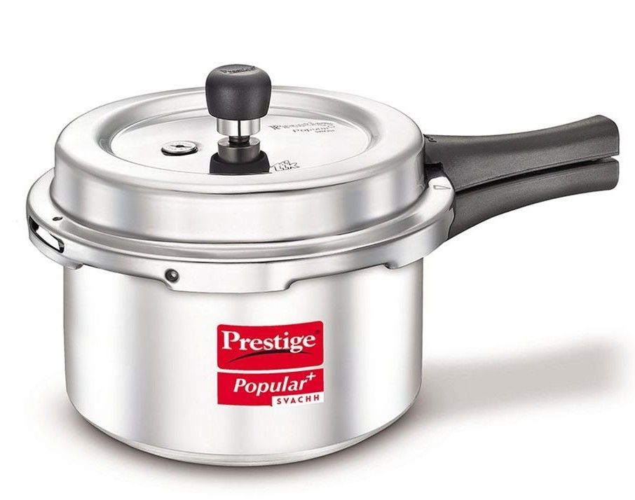 Prestige Aluminium Outer Lid Popular Plus Svachh Spillage Control Pressure Cooker, 3 L (Silver)