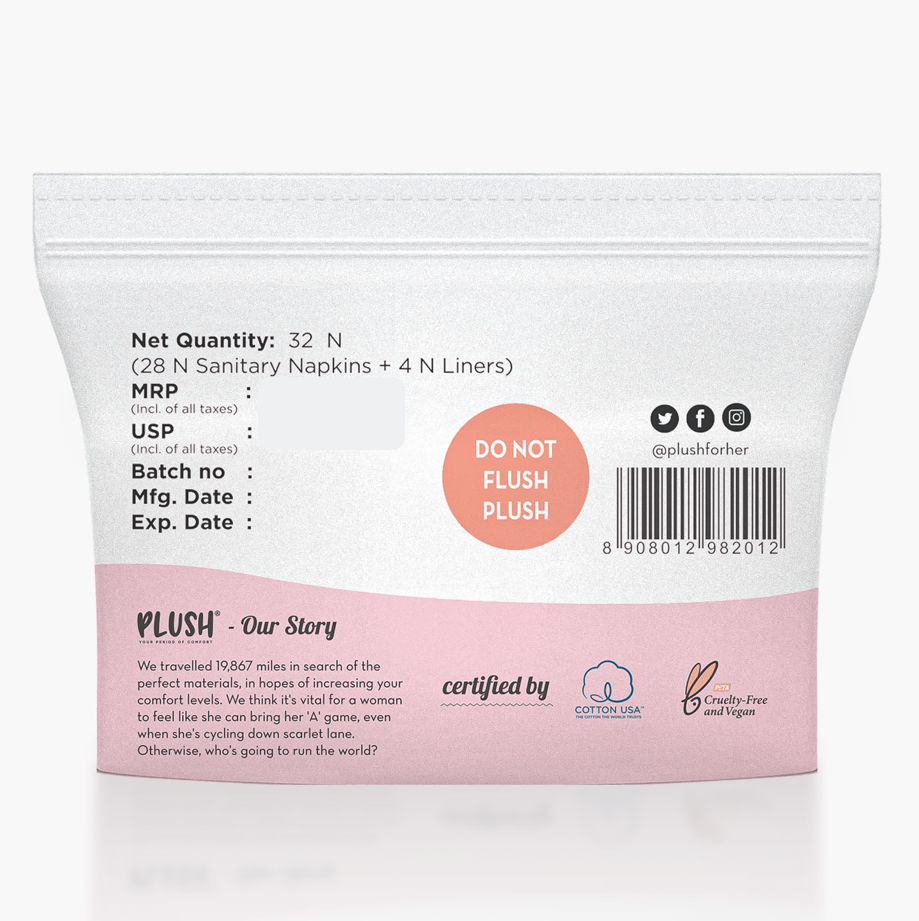 Plush Curated (16 L + 12 XL) Sanitary Pads