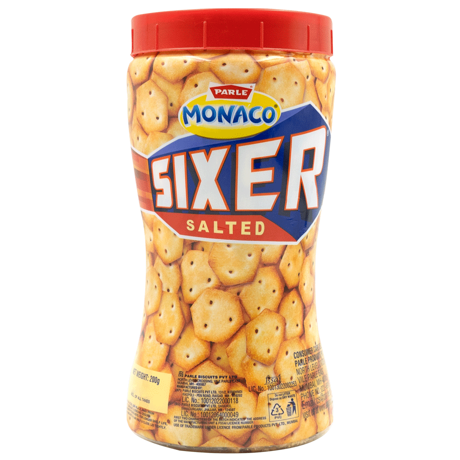 Parle Monaco Sixer Salted Biscuits 200 g Combo