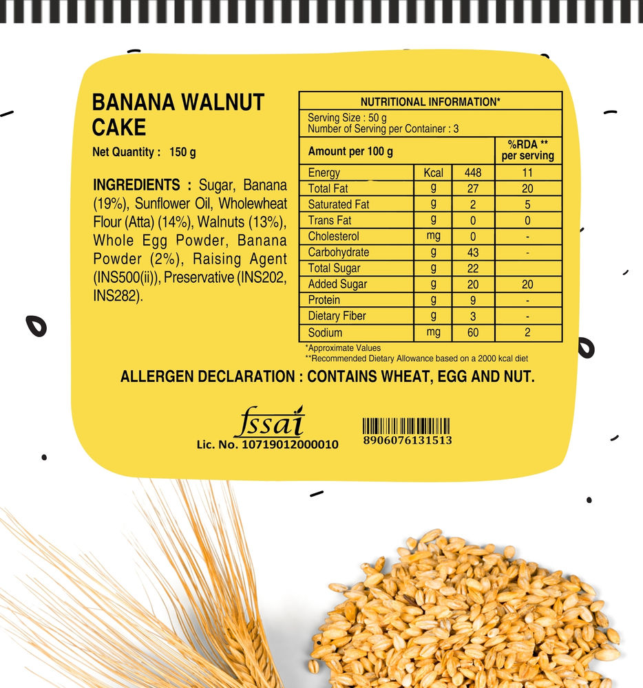 Banana Walnut Cake 150G(150gms) & Vanilla Cake(150gms) Combo