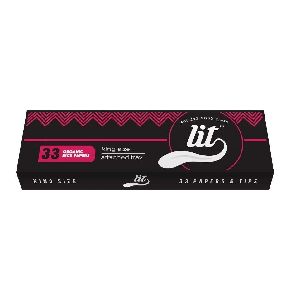 LIT White Rolling Tray with Free 2 Thins Cone