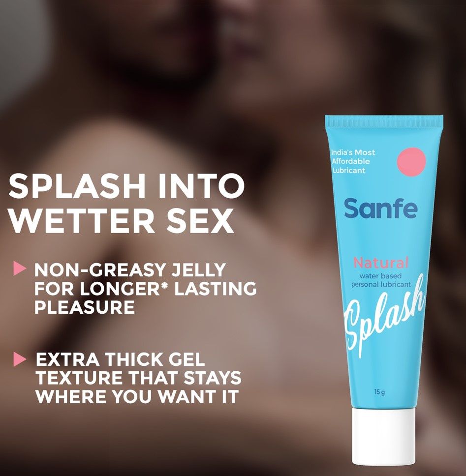 Sanfe Splash Natural Lubricant For Intercourse, Non-Greasy, Water Based, For Women & Men