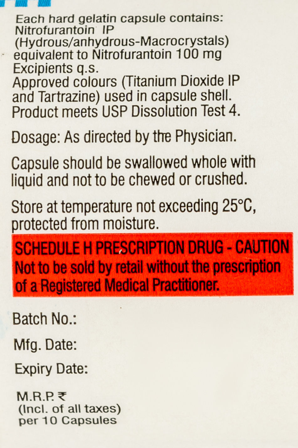 NIFTRAN 100mg Capsules