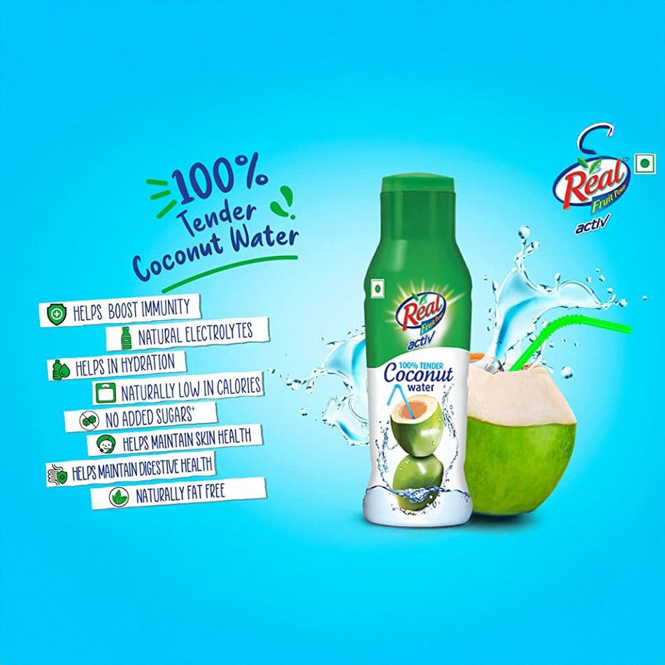 Real Activ 100% Coconut Water - 200 ml (Tetra Pak) 200 ml Combo