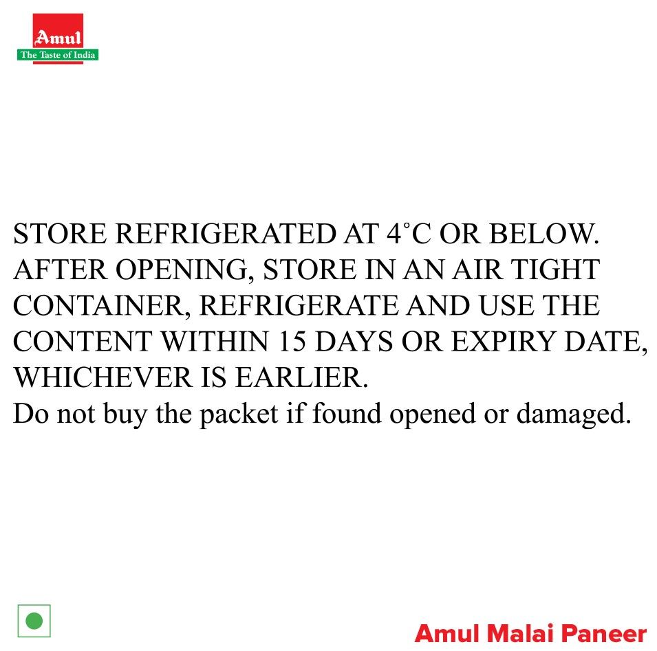 Amul Fresh Malai Paneer 200 g Combo