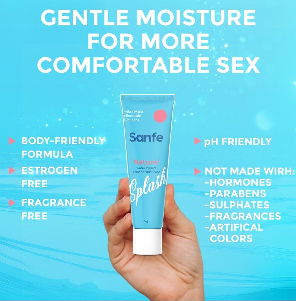 Sanfe Splash Natural Lubricant For Intercourse, Non-Greasy, Water Based, For Women & Men