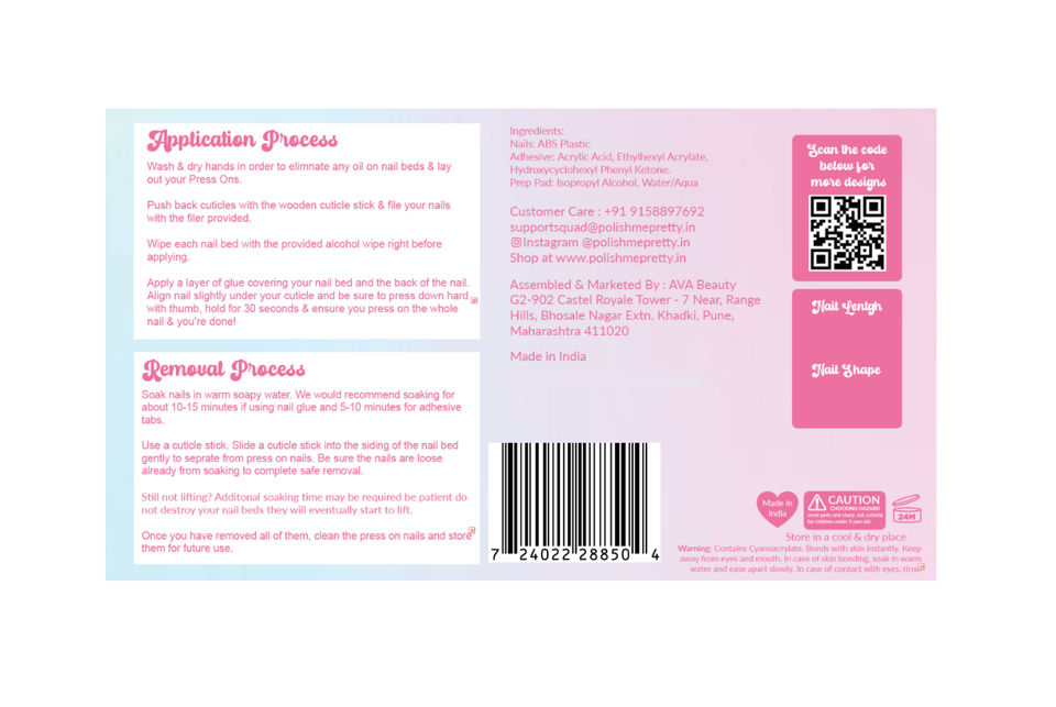 Polish Me Pretty Reusable Nails - Short Square