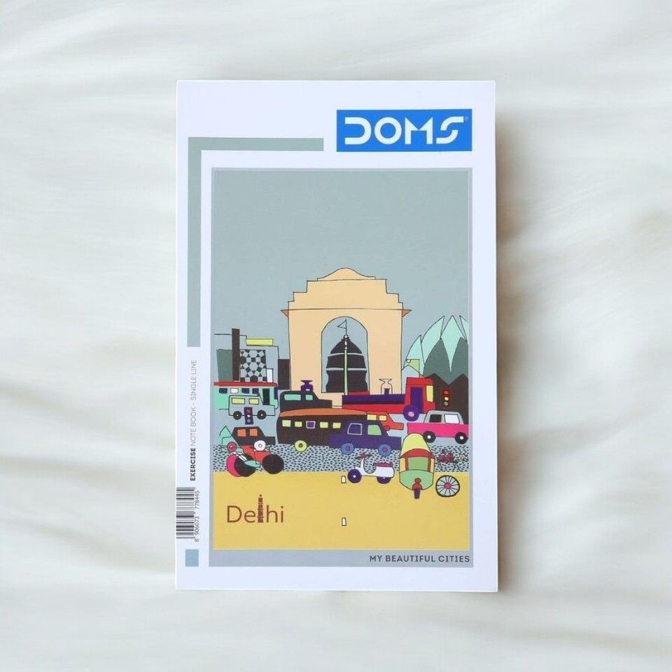 Doms Single Line (City Life Series) Note Book - Assorted 172 Pages