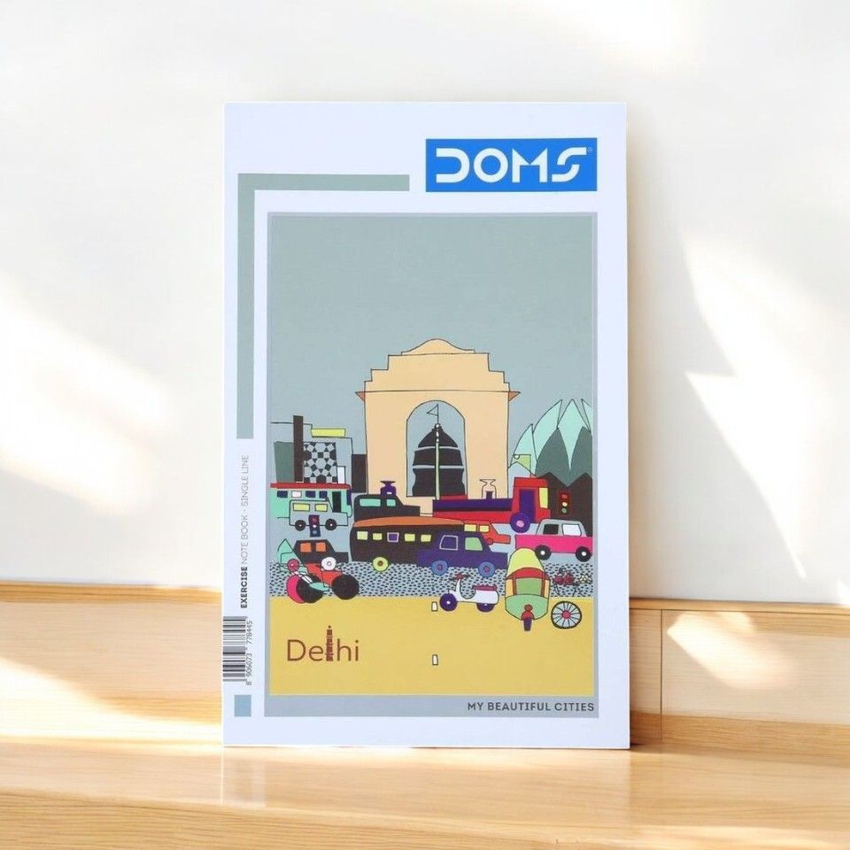 Doms Single Line (City Life Series) Note Book - Assorted 172 Pages