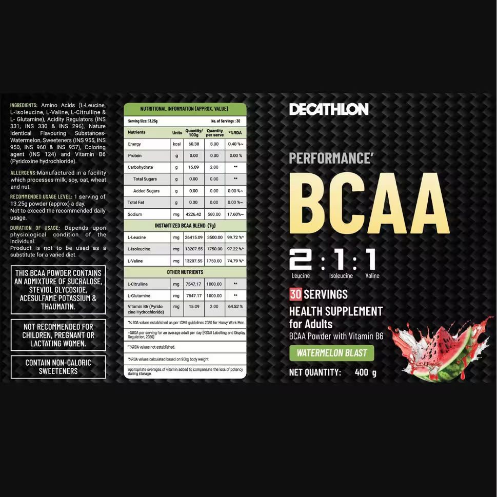 Decathlon Performance BCAA Supplement Watermelon Flavor 400g