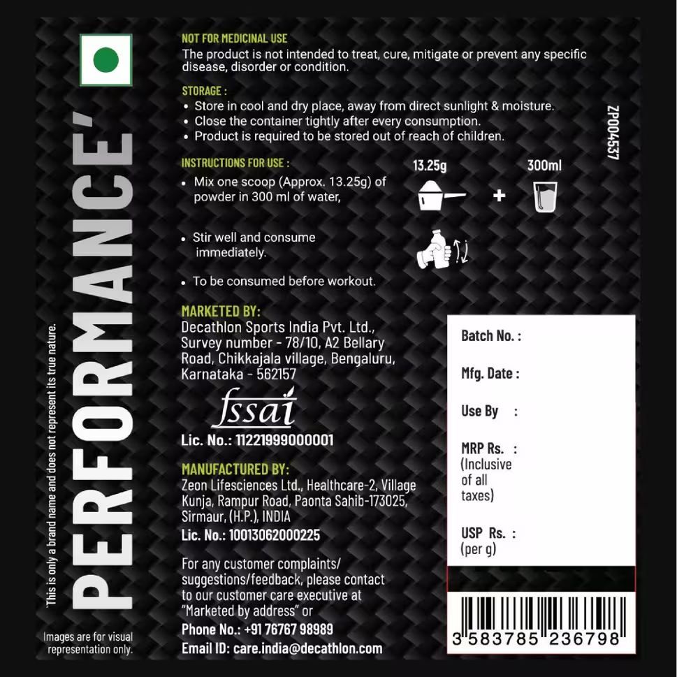 Decathlon Performance BCAA Supplement Watermelon Flavor 400g