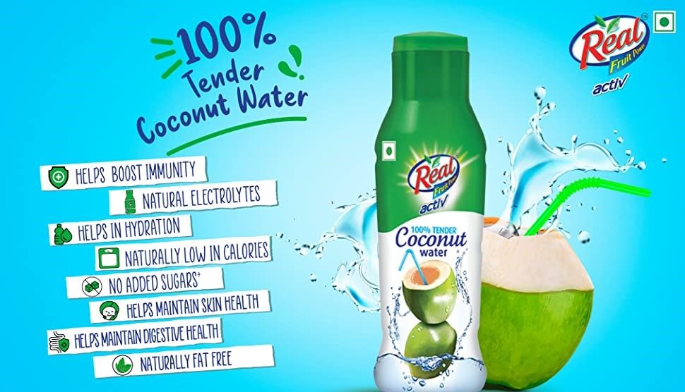 Real Activ 100% Coconut Water - 200 ml (Tetra Pak) 200 ml Combo