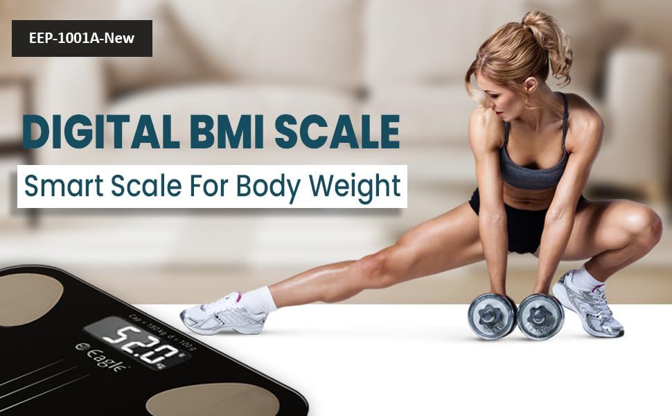 Eagle Digital Weight Machine - BMI Fat Analyzer | 4 BIS Sensors