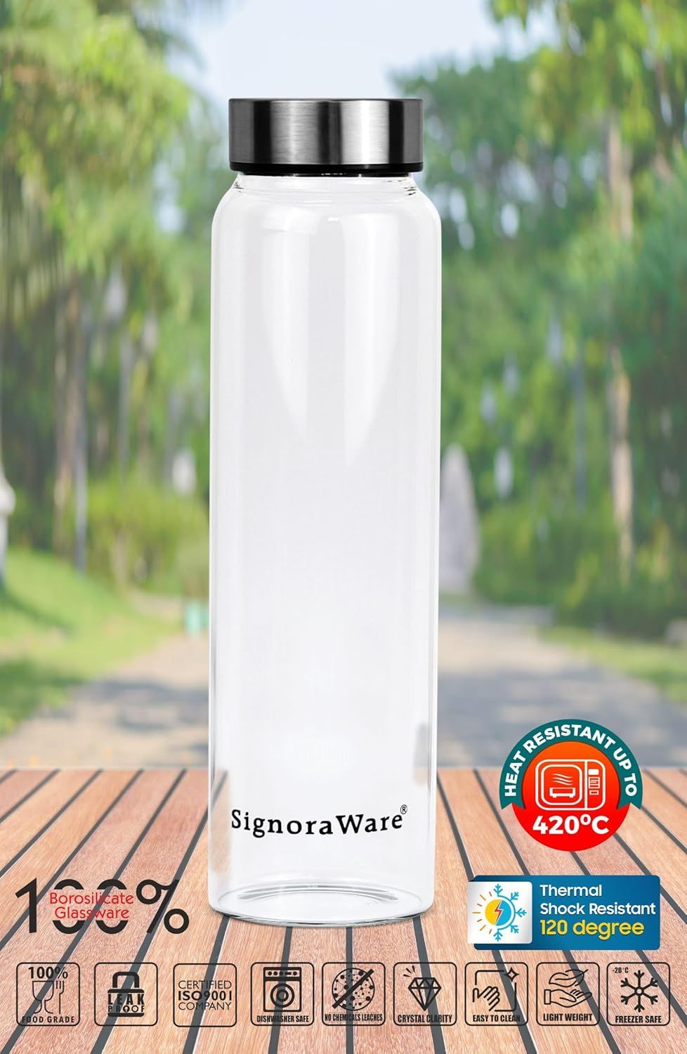 SignoraWare Element Glass Bottle 1000 Ml 1422Clear