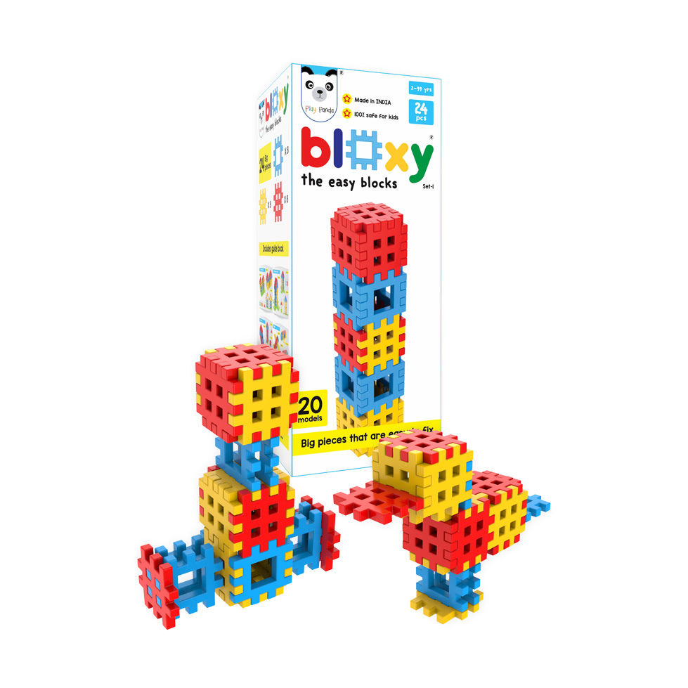 Bloxy Type 1 20 Models - Use Giant Plastic Blocks to make Animals, Birds, Vehicles, Buildings, etc
