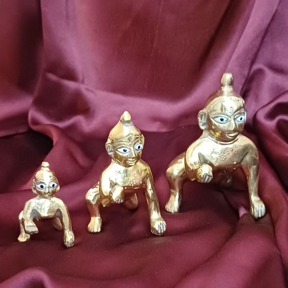 Gullak Laddoo Gopal Brass Idol | Size 2 | 3 inch