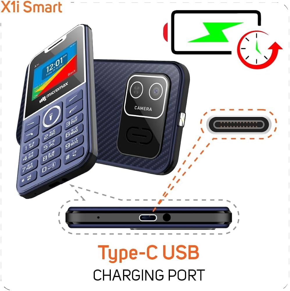 Micromax X1i Smart+ Dual Sim Keypad Mobile | 2.4" Display | 1750mAh Battery | Blue