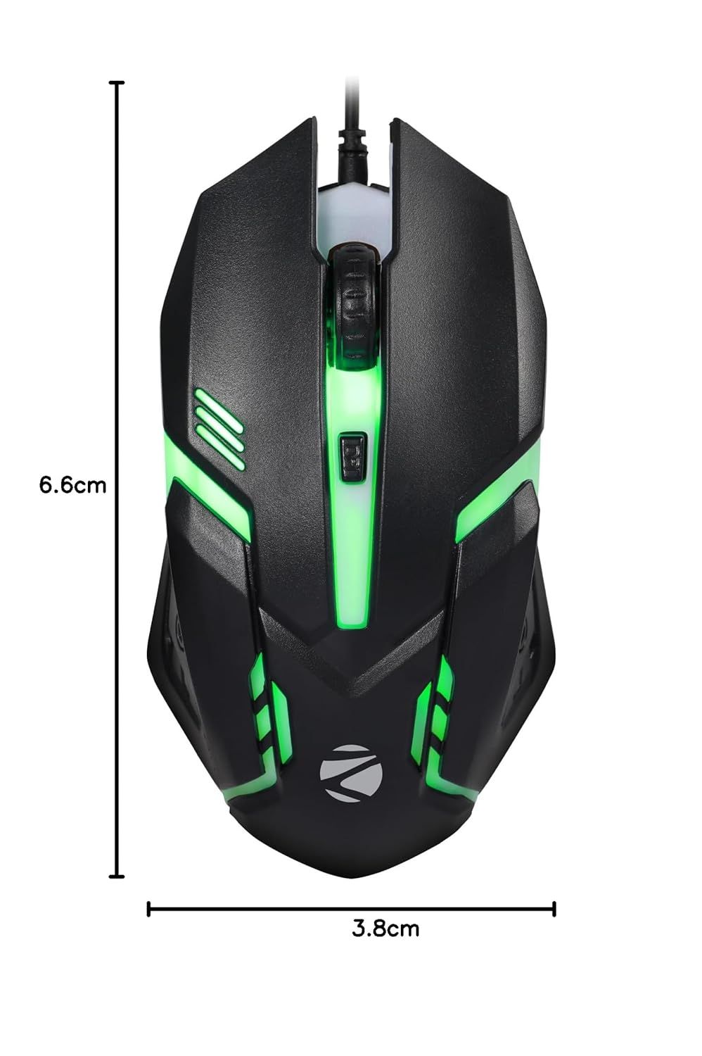 Zebronics Uzi High Precision Wired Gaming Mouse With 4 Buttons | Rainbow Led Lights | Dpi Switch