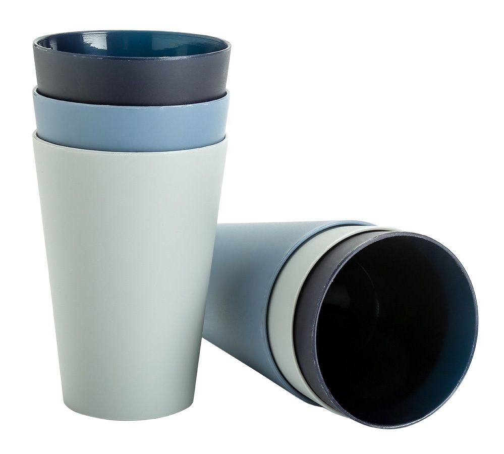 All Time Plastic Reusable Glass Set Of 6, 300 Ml Each, (1800 Ml) (Assorted Color) (6 Pc Set)