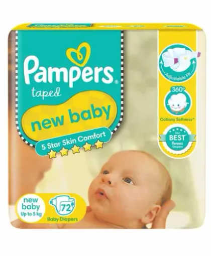 Pampers Active Baby Diapers | Taped Style | XS | 72 pcs