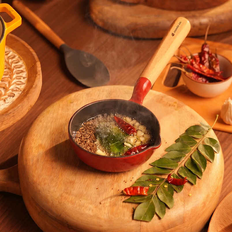 Cumin Co. Cast Iron Tadka Pan | 10 cm | Tempering Pan | Mustard Cumin Co. Cast Iron Tadka Pan | 10 cm | Tempering Pan | Mustard