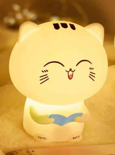 Hashwow Cat Reading Book silicone Night lamp for Kids | Rechargeable Touch Lamp for Kids, Girls