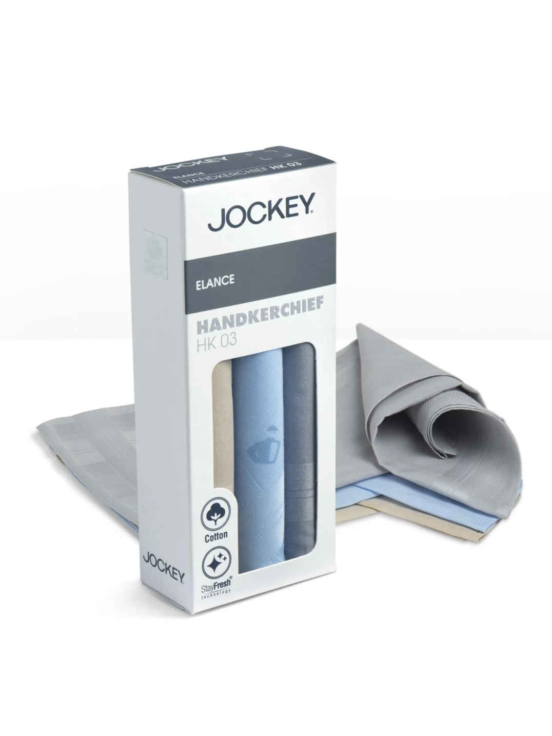 Jockey Hk03 Men's Super Combed Cotton Handkerchief|Stay Fresh Technology|PO3 | Multicolor-FREE SIZE