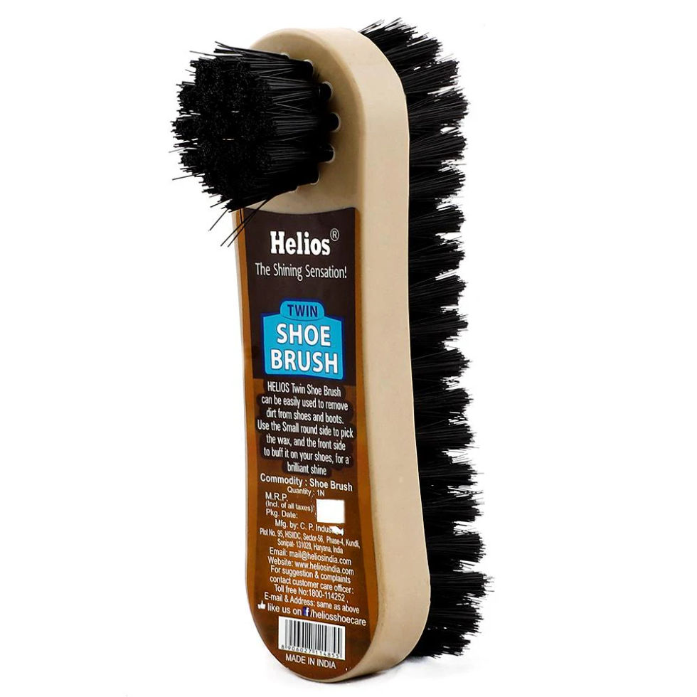 Helios Twin Shoe Brush | Beige & Black
