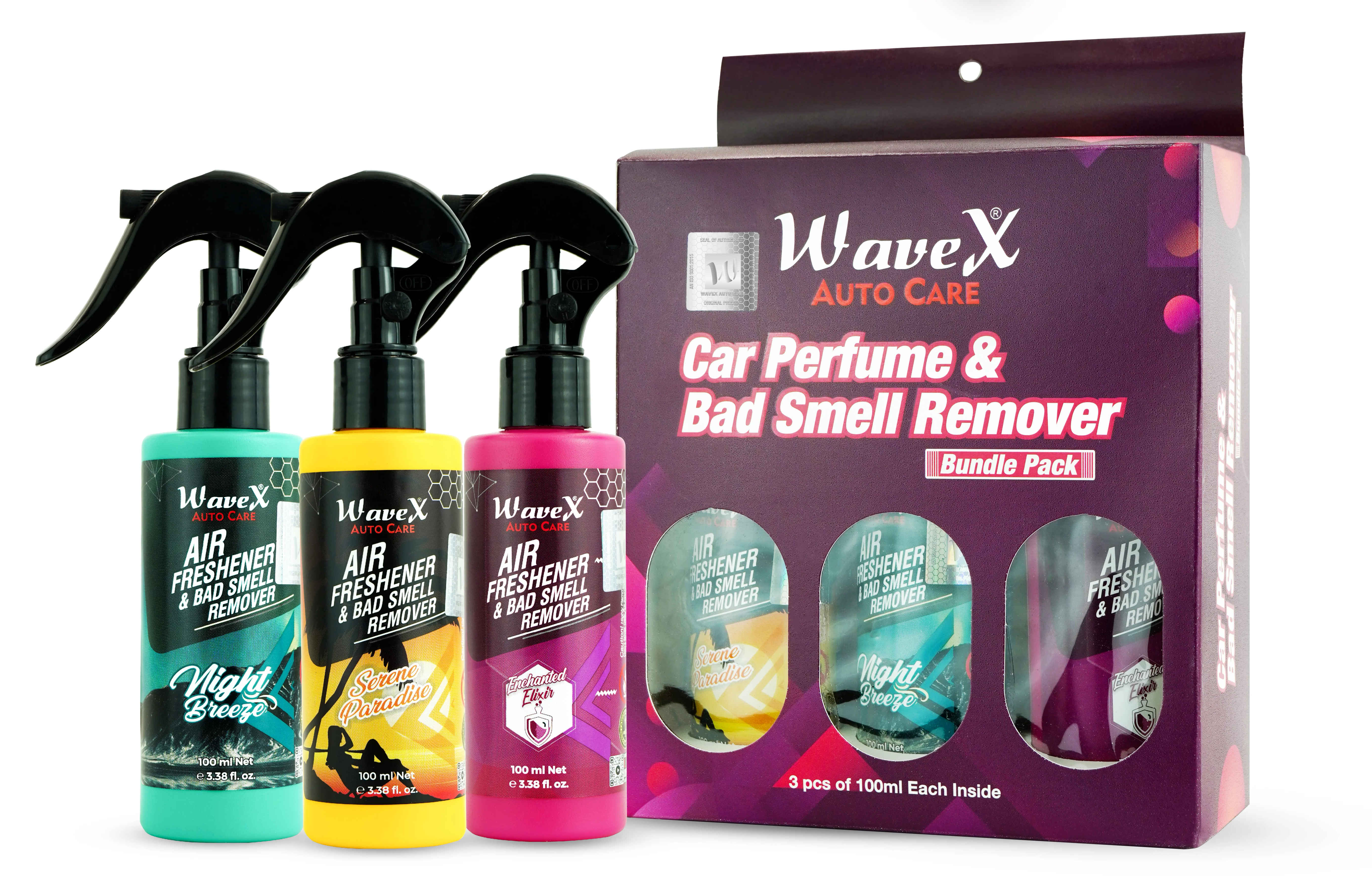 Wavex Car Air Freshener and Bad Smell Remover Bundle Pack | More than 1500 Sprays Wavex Car Air Freshener and Bad Smell Remover Bundle Pack | More than 1500 Sprays