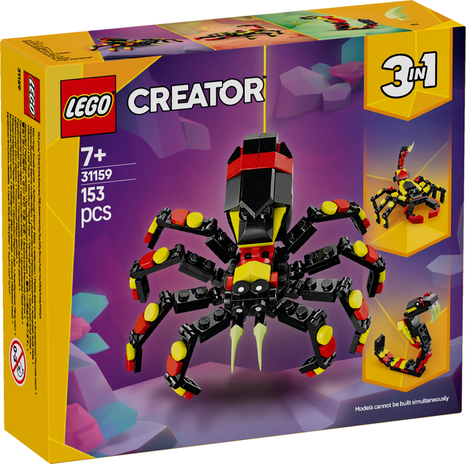Lego Creator 3 in 1 Wild Animals: Surprising Spider Toy Playset 31159 Building Blocks Toys for 7Y+ Lego Creator 3 in 1 Wild Animals: Surprising Spider Toy Playset 31159 Building Blocks Toys for 7Y+