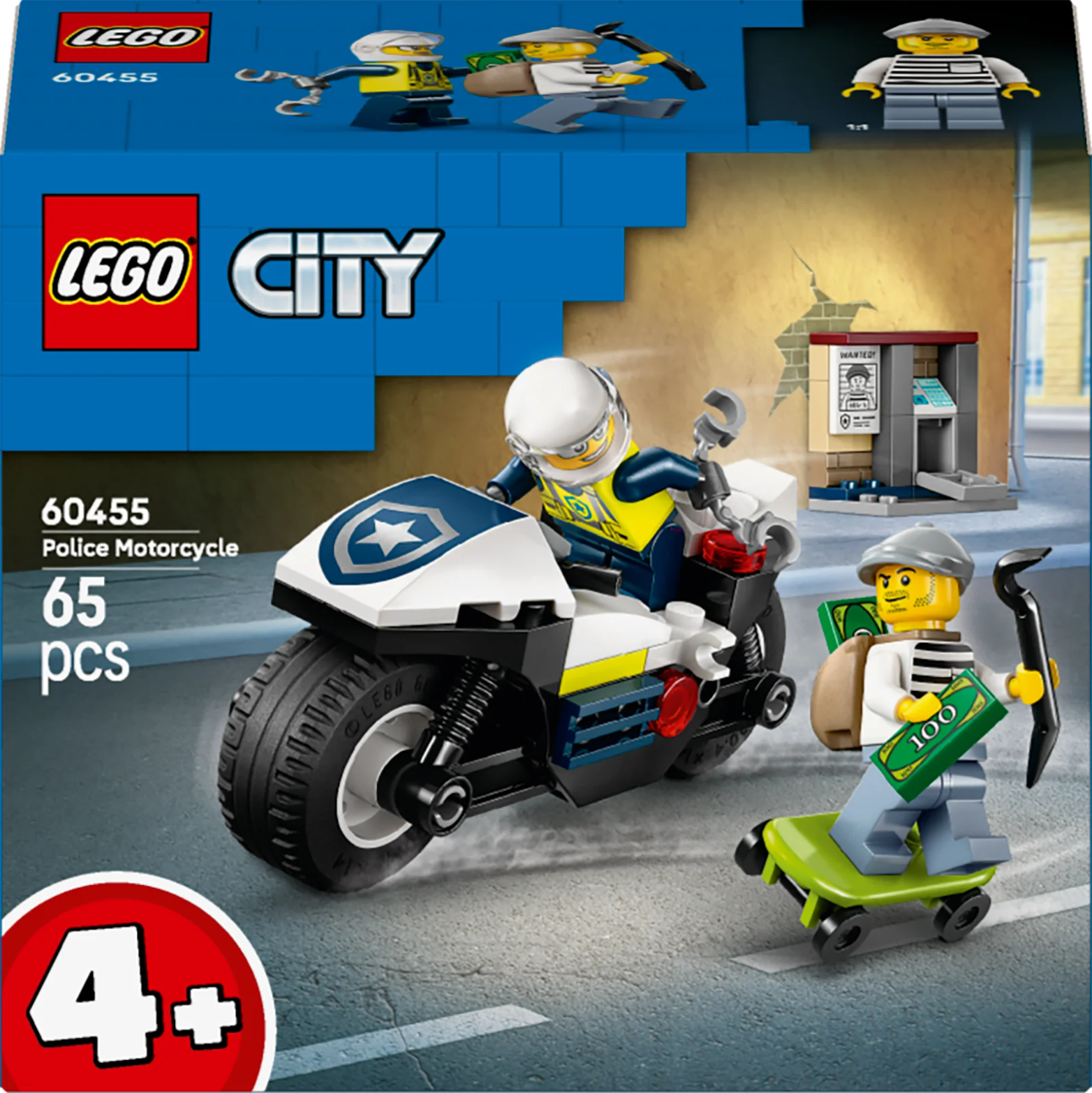 Lego City Police Motorcycle Chase Toy, Motorbike Set for Ages 4 and up 60455, 4Y Lego City Police Motorcycle Chase Toy, Motorbike Set for Ages 4 and up 60455, 4Y