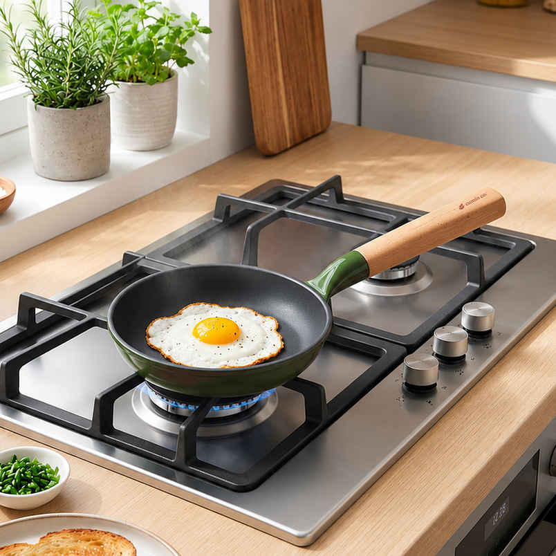 Cast Iron Fry Pan | Omelette Pan | Green | 16 cm Cast Iron Fry Pan | Omelette Pan | Green | 16 cm