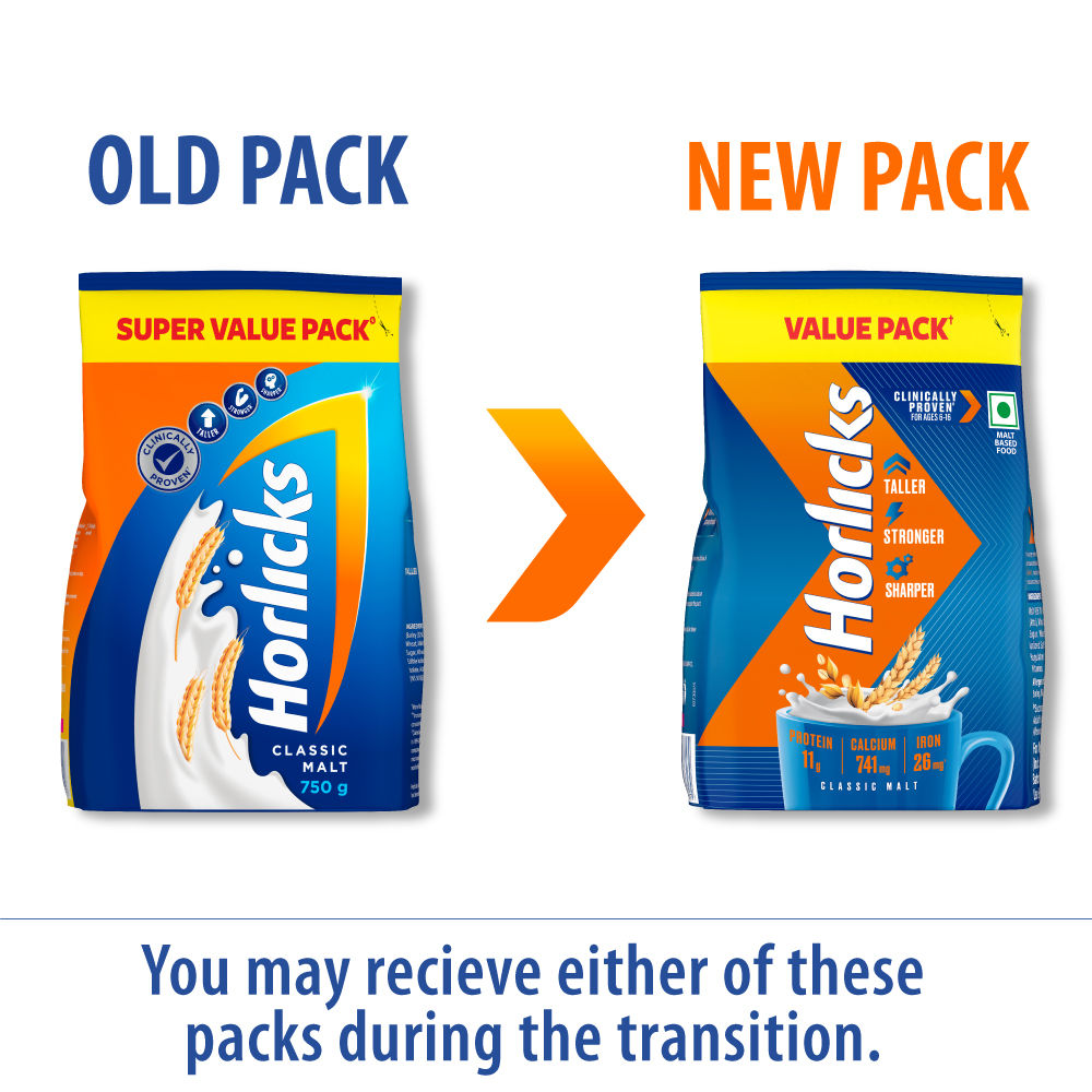 Horlicks Malt Based Food Drink Pouch 750 g Buy online at ₹389 near me