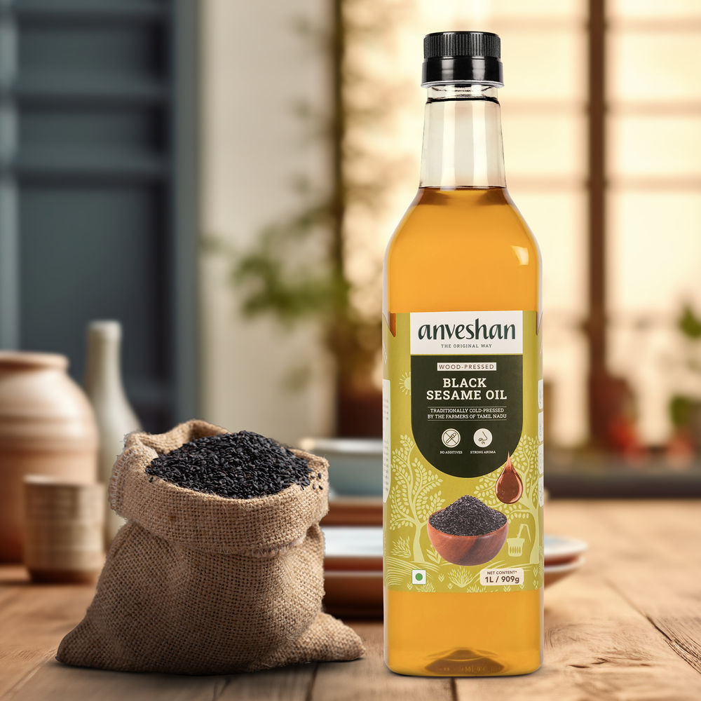 Anveshan Wood Pressed Black Sesame Oil 1 L - Buy Online At ₹587 Near Me