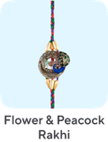 Flower & peacock rakhi