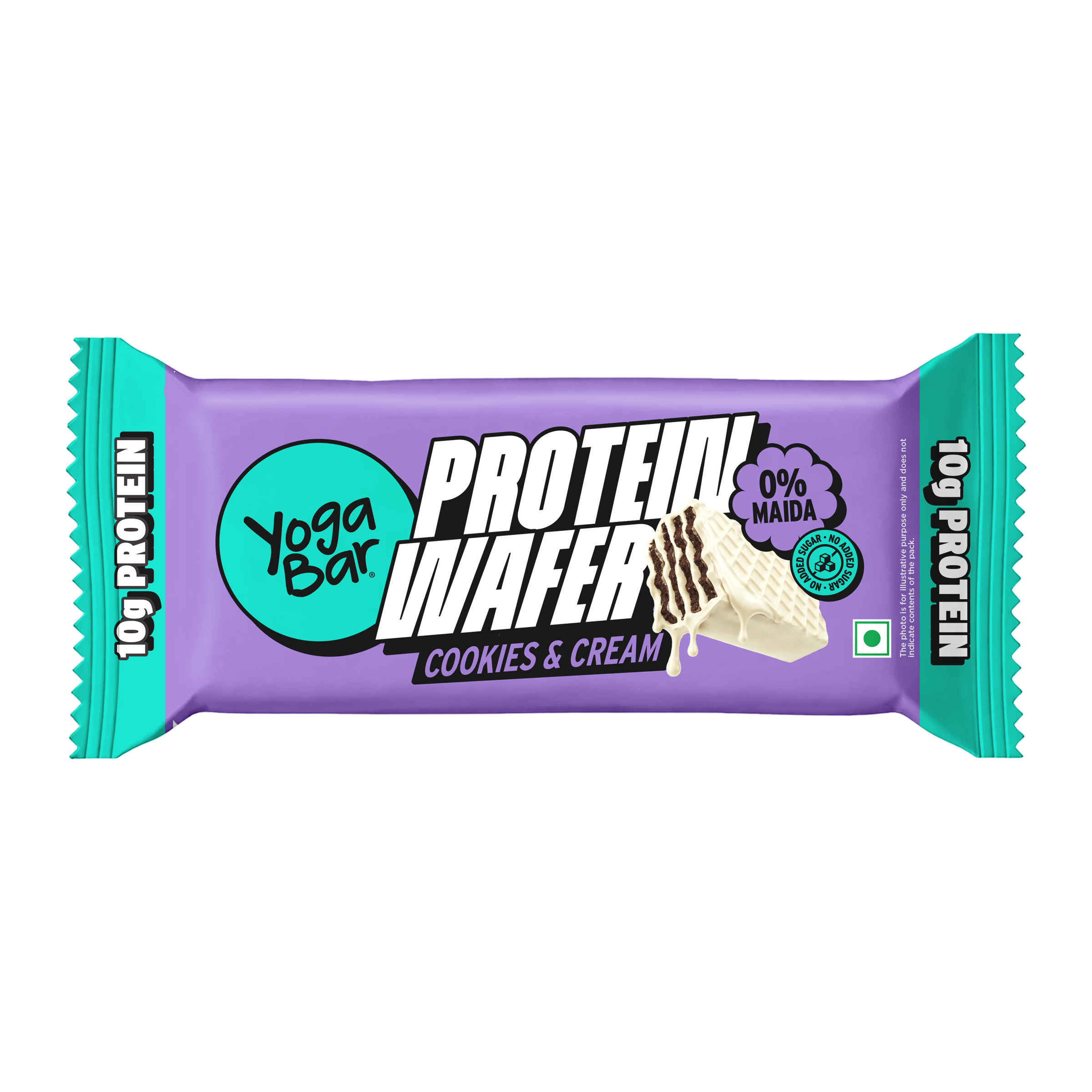 Yoga Bar Protein Wafer with 10g Protein | Cookies and Cream | 0% Maida