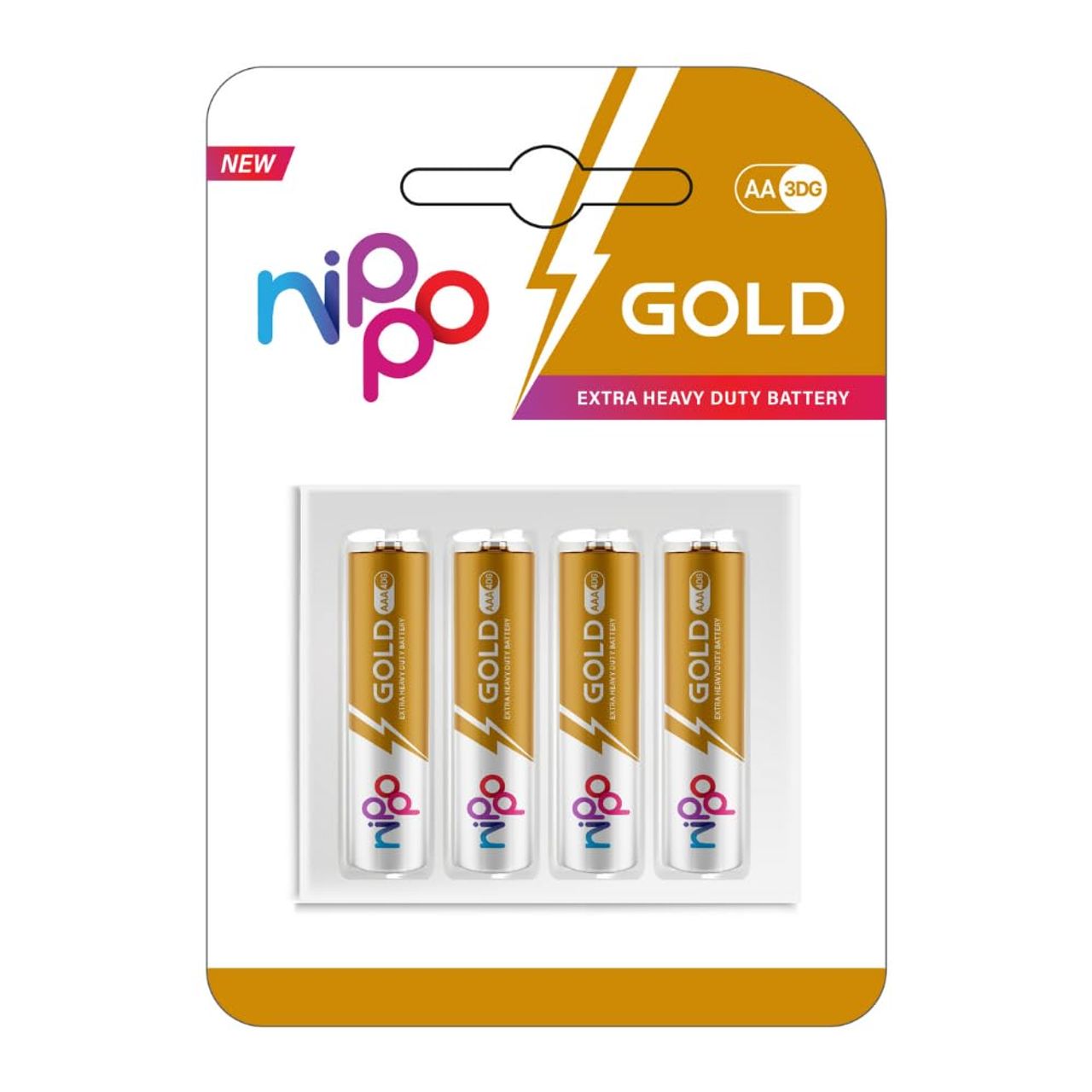 Nippo Gold Carbon Zinc AA Batteries Pack of 4