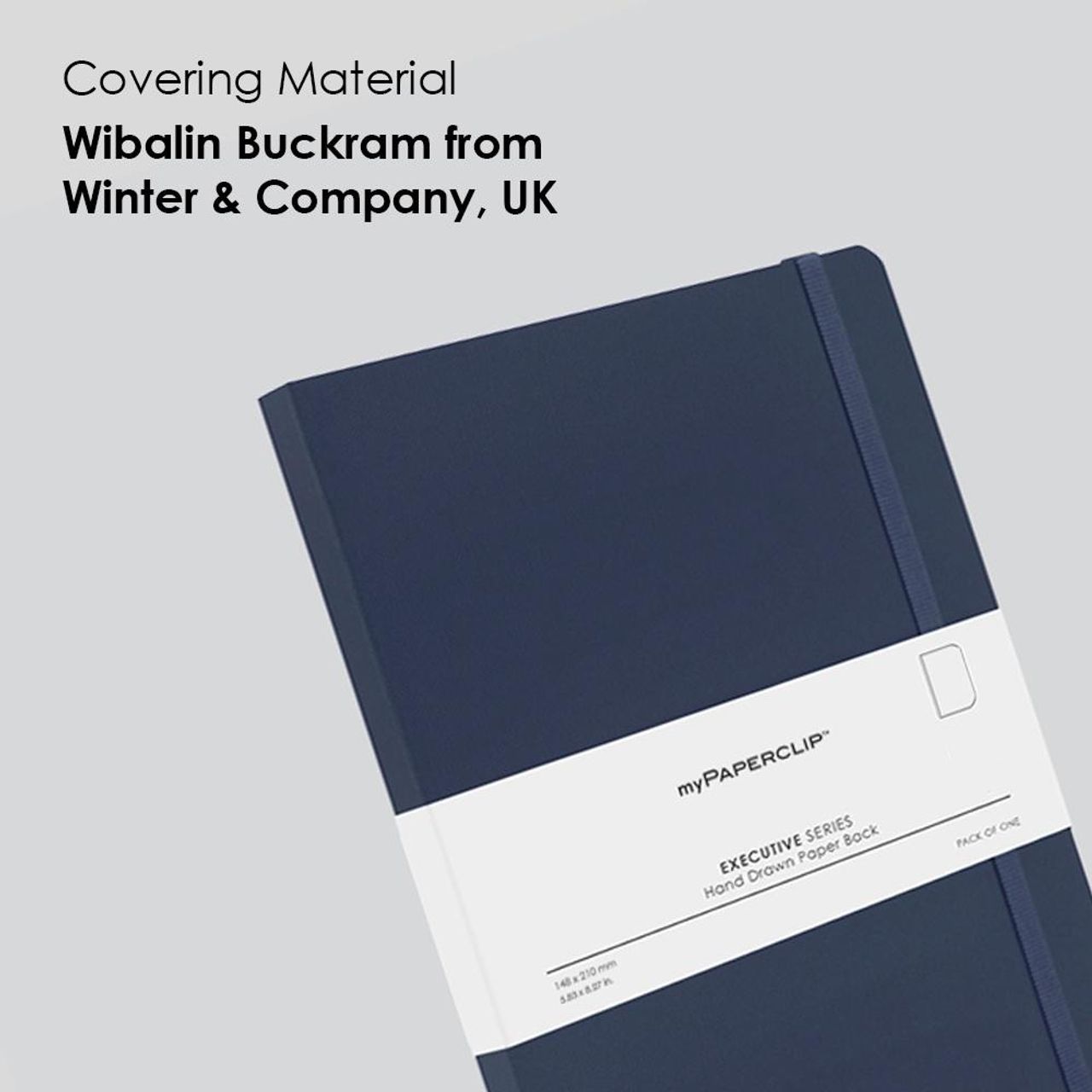 myPAPERCLIP Executive Series A5 Notebook | Soft Cover | Blue | 240 Plain Pages | Flat-lay Design