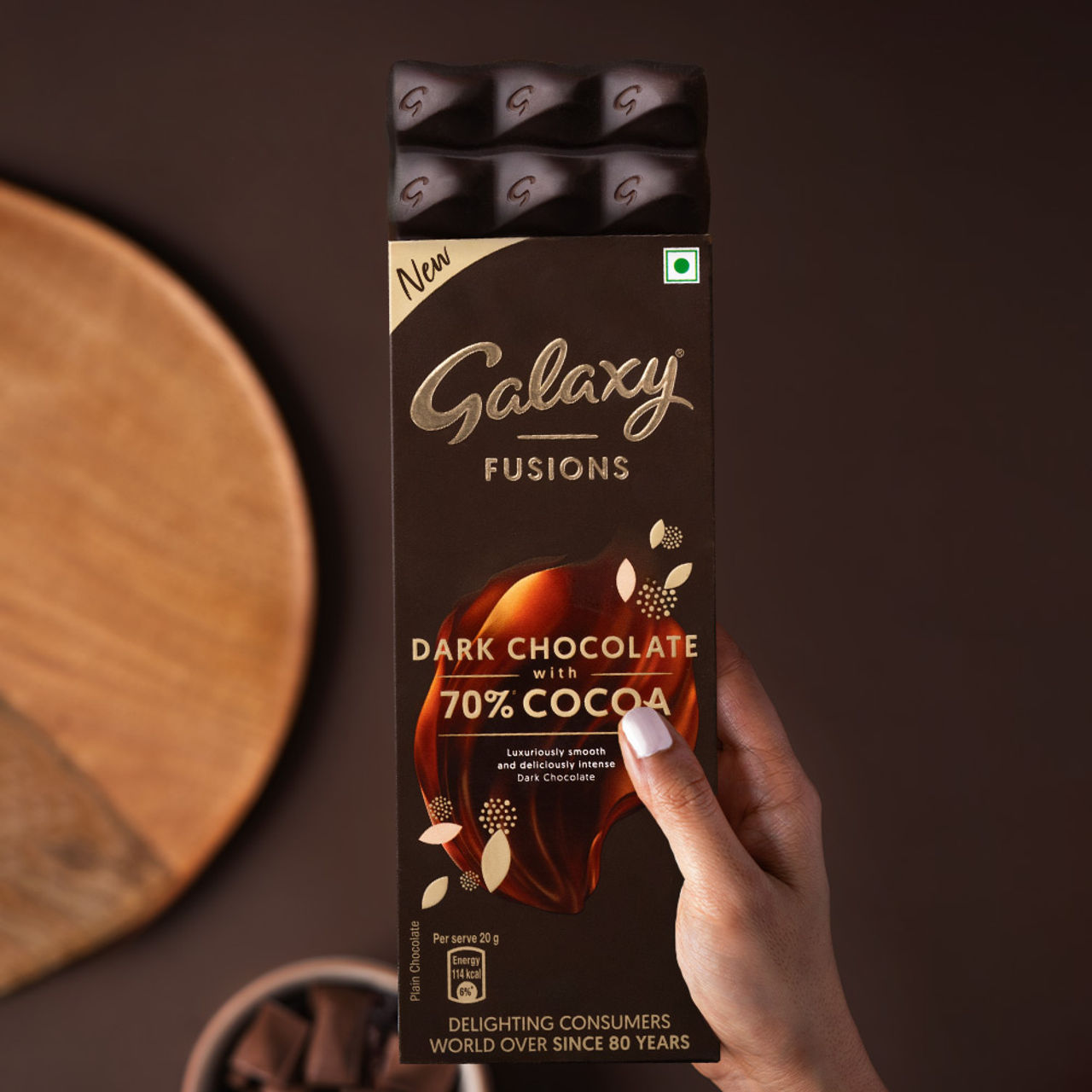 Galaxy Fusions Dark Chocolate Bar With 70% Cocoa