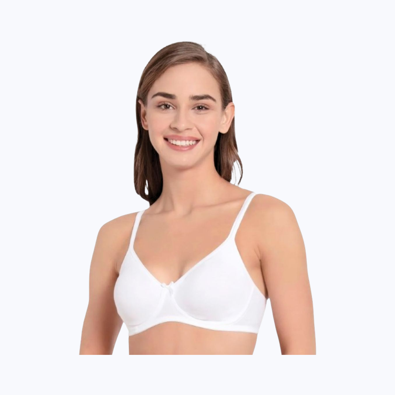 Jockey 1722 Women's Wirefree Non Padded Cotton | Medium Coverage | Concealed Shaper Panel | White - 36C