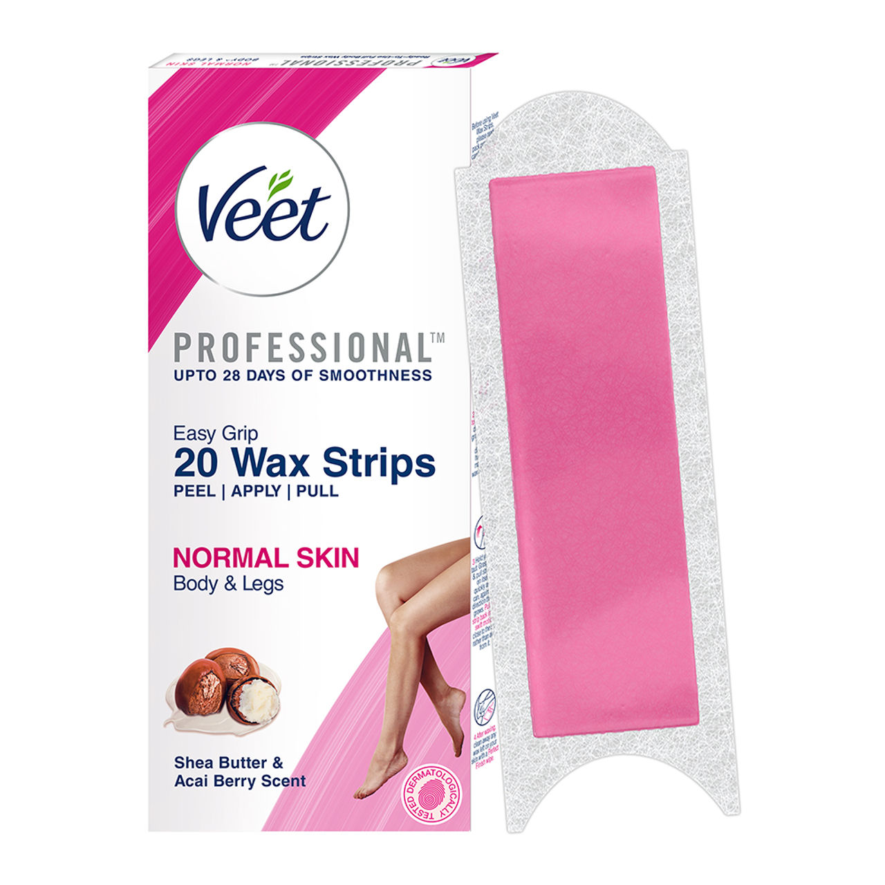 Veet Professional Waxing Strips Kit For Normal Skin | 20 Strips