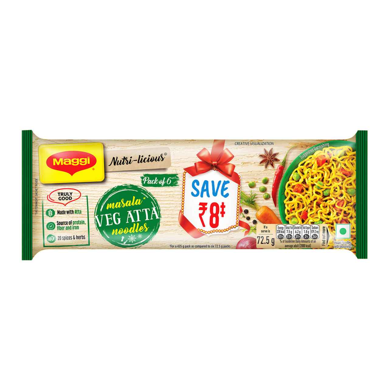 Maggi Nutri-Licious Veg Atta Masala Noodles