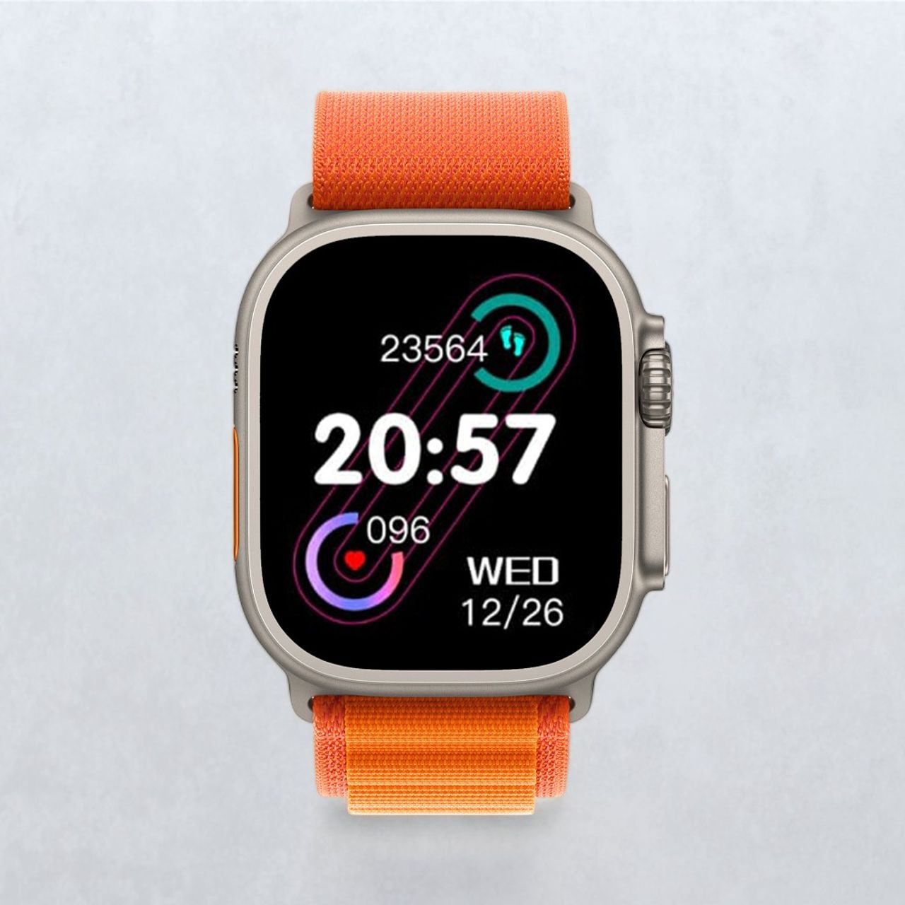 Nu Republic Creed Ultra Smartwatch With 2.0 Hd Display Bt Calling (Silver/Orange)